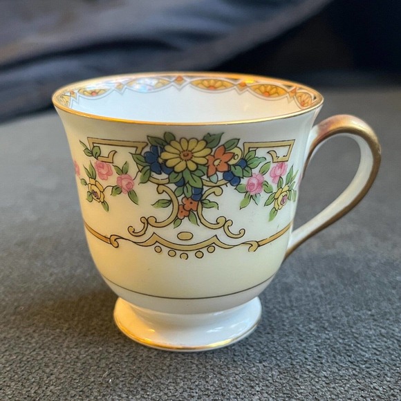 VTG NORITAKE Renovia Footed Espresso Demitasse Cup and Saucer Set JAPAN Rare - Picture 4 of 10